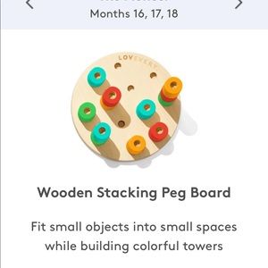 Lovevery wooden stacking peg board